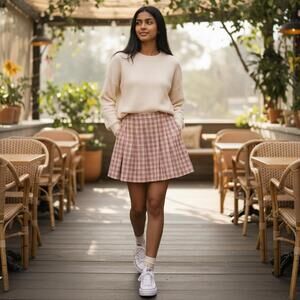 Aerie Plaid Pleated Mini Skirt for Women